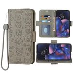 Furill Phone Cover for Motorola Moto Edge 2022/MotoEdge 5G UW 2022 Wallet Case Wrist Strap Lanyard and Leather Flip Card Holder Folio Purse Credit ID Slot Gen 3 XT2205-1 XT2205-2 6.6 Women Men Grey