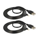 TENINYU USB 2.0 A Male to Right Angled 90 Degree DC 4.0x1.7 mm 5 Volt DC Barrel Jack Power Cable 3FT, Black (Max 2.5 Ampere Power Cable, Center PIN Positive),2Pack