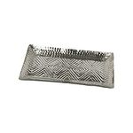 Creative Co-Op Aluminum Geometric Design, Antique Silver Finish Decorative Tray