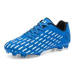 GWMDKI Men's Football Boots Cleats Professional Spikes FG/AG Soccer Shoes Competition Training Sneakers Blue 8.5UK