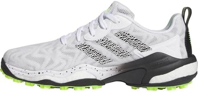 adidas Women's CodeChaos 25 Spikeless Golf Shoes, Footwear White/Core Black/Lucid Lemon, 10