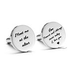 Melix Home Stainless Steel Cufflinks for Men Groom Meet Me at The Altar Wedding Gifts Cuff Links (Our Forever and Always Stars Today)