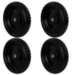 SCBHWJ 13” Flat-Free Tires for Gorilla Cart,Solid Polyurethane Wheels for Hand Truck Garden Cart Trolleys,with 5/8” Axle 2.16” Offset Hub 3.15” Tire Width 600 lbs Capacity, 4pack