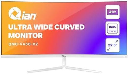 Qian Moniteur Incurvé 30" écran PC Ultra-Large FHD | 2560x1080 | Dalle VA | Format 21:9 | Adaptive Sync | 200 Hz | Temps de réponse 10ms | Ajustable | VESA | HDMI 2.0 / DisplayPort 1.4 | QMC-VA30-02