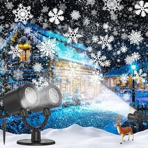 Christmas Snowflake Projector Lights Outdoor, 2024 Upgraded Snowfall Christmas Projector Light - Waterproof Valentine's Day Holiday Gift for Her