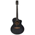 Vault EA40TBK 41 inch Premium Solid Spruce-Top Cutaway Acoustic Guitar (Black)