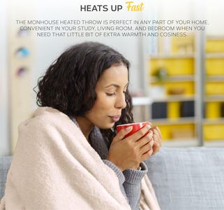 MONHOUSE Electric Sofa Blanket – Beige Heated Throw
