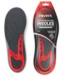 FOVERA Gel Insoles Pair for Walking, Running, Sports, Formal and Safety Shoes - All Day Comfort with Dual Gel Technology - Full Length Sole for Every Shoe (Female, Red, Pack of 1 Pair)