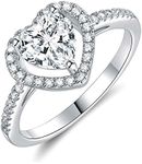 18K White Gold Plated Heart Cubic Z