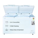 Haier HFC-500DM5, 5 Star Rating Double Door Convertible Deep Freezer, 5 Side Freezing, Dual Condenser, Inside Metal Liner with 70mm Puff Thickness (White 439L)