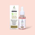 5 IN 1-30ML FACIAL SERUM HYALURONIC ACID with Collagen, Vitamin C, Vitamin E, Niacinamide - CRUELTY-FREE - SELFCARE CANADA - STRONG ANTI AGING SKINCARE FORMULA