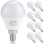 GIOVAR 8-Pack E12 LED Light Bulb 120V 60W Equivalent, Candelabra Base LED Ceiling Fan Light Bulb Daylight 5000K, Non-Dimmable