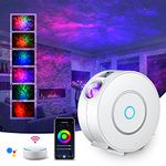 SUPPOU LED Alexa Star Projector Lamp, Smart Night Light Kids Adults 3D Galaxy Projector Light with RGB Adjustment/Voice Control/WiFi/Timer Compatible Alexa Google Assistant (White)