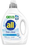 all Liquid Laundry Detergent, Free Clear for Sensitive Skin, Unscented and Hypoallergenic, 2X Concentrated, 110 Loads