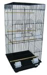 YML A6924 3/8-Inch Bar Spacing Tall Flat Top Small Bird Cage, 18-Inch by 18-Inch, Black