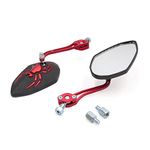 sourcingmap 8mm 10mm Thread Dia Pattern Motorbike Rearview Mirror Red