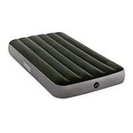 INTEX 64762E Dura-Beam Standard Downy Air Mattress: Fiber-Tech – Full Size – Built-in Foot Pump – 10in Bed Height – 300lb Weight Capacity