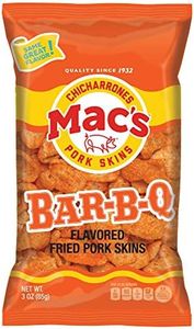 Mac's Pork Rinds, Fried Pork Skins, Chicharrones, BBQ - Barbecue (3 Ounce Bags (Pack of 12))