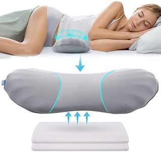 Adjustable Lumbar Support Pillow for Sleeping Memory Foam Back Support Pillow for Lower Back Pain Relief, Back Pillow for Sleeping, Lumbar Support Pillow for Bed and Chair with 2 Insert Pads