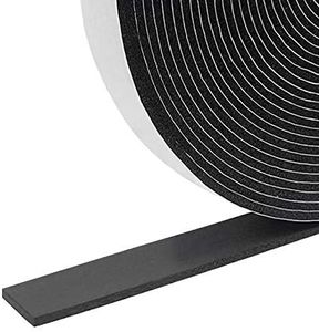 Foam Insulation Tape self Adhesive,Weather Stripping for Doors and Windows,Sound Proof soundproofing Door Seal,Weatherstrip,Cooling, Air Conditioning Seal Strip (1In x 1/8In x 33Ft, Black)
