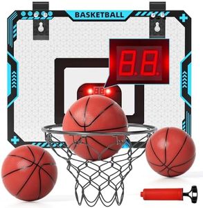 Lehoo Castle Indoor Basketball Hoop Kids Toys, Over The Door Basketball Hoops with Scoreboard & 3 Balls, Boys Toys Birthday Gifts for 5 6 7 8 9 10 11 12+ Year Old Boys