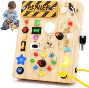 Joyreal Busy Board Montessori âge 2 Ans, Jeux Planche Montessori avec Interrupteurs Lumières LED, Sensoriel éducatif Jouet Montessori, Cadeau Garçons et Filles de 2 3 4 Ans