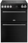 Belling 60cm wide Double Oven BEL FSA VISION 60Ei Electric Cooker with Induction Hob - Black/Silver Steel - A Rated