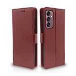 Pikkme Samsung Galaxy A14 4G / A14 5G Flip Cover Leather Finish | Inside TPU with Card Pockets | Wallet Stand and Shock Proof | Magnetic Closing | Complete Protection Flip Case (Brown)