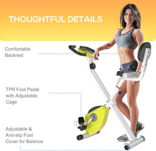 HOMCOM Folding Exercise Bike – Compact Indoor Cardio, Yellow