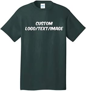 INK STITCH Unisex PC54 Custom Design Your Own Cotton Short Sleeve Tshirts - Dark Green (3XL)