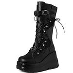 Tscoyuki Womens Goth Platform Boots