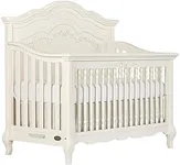 Evolur Aurora 5-In-1 Convertible Crib In Ivory Lace, Greenguard Gold Certified, Features 3 Mattress Height Settings, Sturdy And Spacious Baby Crib, Wooden Furniture