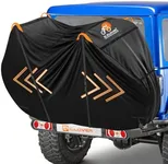 IC ICLOVER Bike Cover for Transport on Rack, Bicycle Covers for 3 Bikes on Rear Bike Rack, 600D Outdoor Storage Bike Travel Cover on Hitch, Waterproof Bike Rack Covers for 3 Bikes on Car Bike Rack