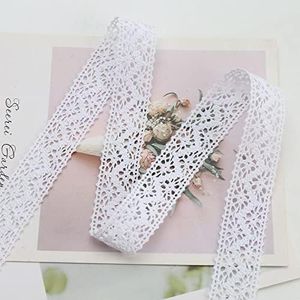 ToBeIT Bande de dentelle rétro en coton À usage décoratif Idéale pour couture, artisanat, mariage, créacollage, boîte cadeau (blanc/20 m type B)