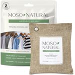 MOSO NATURAL Unscented Air Purifying Granule Bag 200G. Odor Eliminator, Odor Absorber For Cars And Closets. Natural (Beige) Color, Long Lasting Charcoal Bag | Lasts up to 2 years!