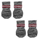 Trixie Non-Slip Socks for Dogs, Paw Protecter, Protect from Small Wounds, Cold Floors and Dusty Furniture, Grey (Color May Vary), 4 pcs (XXS-XS)