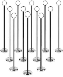 New Star Foodservice 23275 Ring-Clip Table Number Holder/Number Stand/Place Card Holder, 15-Inch, Set of 12