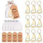 50 Pieces Footprint Keychain Bottle Opener Baby Shower Favors for Guest Baby Shower Souvenirs ,Gifts,Supplies and Decorations with Organza Bags Tags