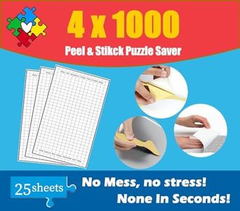 dgudgu 25 Sheets Puzzle Saver Puzzle Glue Sheets Preserve 4 × 1000 Pieces Jigsaw Puzzles Glue and Frame Peel and Stick Puzzle Saver Puzzle Sticker Sheets