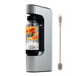 Twenty39 qarbo LUXE Premium Metal Sparkling Water Maker Machine - Soda Beverage Carbonator for Home, Seltzer & Carbonated Beverage Dispenser, Water Carbonation Fizz Maker (Amalfi Silver)