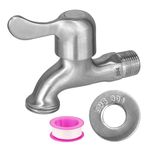 Enoch's Land Stainless Steel Garden Hose Bibb,Garden Hose Connect Bibb Spigot,1/2" Male NPT Inlet with 3/4" GHT Outlet, for Indoor and Outdoor