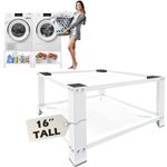 Royxen Washer and Dryer Pedestals 16" Height, Laundry Pedestal Universal Fit 800lbs Capacity, Washing Machine Base Stand Dryer Base Platform Heavy Duty with 28" Wide, Newest Model, White