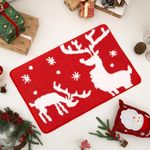 GRANNY SAYS Christmas Bathroom Rug, 32" X 20" Bath Rugs for Bathroom, Microfiber Cute Bath Mats, Washable Rug for Bath Tub, Bathroom Mat Non-Slip, Christmas Decorations Indoor, Xmas Moose