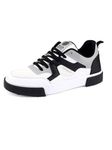 Bacca Bucci Shark Men’s Low-Top Sneakers Lightweight Textile PU Mix with TPR Outsole White and Black UK 8