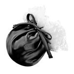 iEFiEL Men's Satin Floral Lace Drawstring Sissy Pouch C-String Mini Briefs Underwear Black One Size