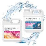 Funxim Epoxy Resin Kit, 2L/68oz Crystal Clear Epoxy Resin, Easy Mix 1:1 Ratio Coating Resin and Hardener for Jewelry Making, DIY Art, Mold Casting, Wood, Craft Decoration