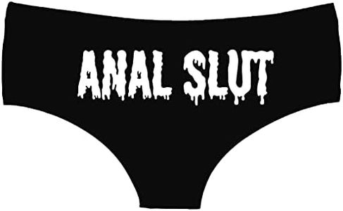 Unique Costume Funny Underwear for Women Funny Womens Underwear Funny Panties cat Underwear for Women (Large/X-Large, Black-Anal Slut)