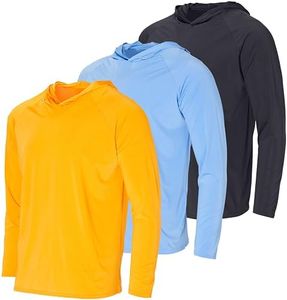 3 Pack Swim Shirts Mens Swimwear Hoodie Sun Rash Guard Long Sleeve SPF Protection UV Swimming Rashguard Sweatshirt Fishing