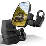 SHEJISI UTV Side Mirrors,You No Longer Need to Adjust by Hand,Innovative Automatic Reset Function,for 1.5"-2.0" Roll Cage,Compatible with Polaris RZR,Can Am Maverick,Honda Pioneer SXS,Kawasaki Mule