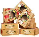 Joyousa Christmas Cookie Boxes - Bulk 12 Pack Kraft - Large Holiday Christmas Cookie Tins with Lids, Bakery Christmas Treat Boxes, Candy and Cookie Boxes for Gift Giving - Food Packaging Containers